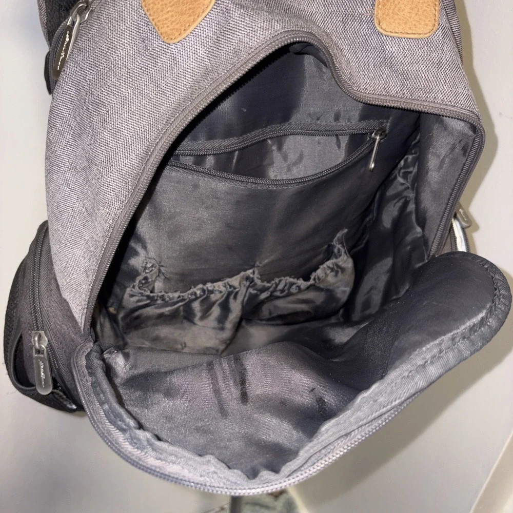 Eddie Bauer First Adventure Backpack Diaper Bag NWOT Insulated Pockets Gray